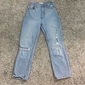 Abercrombie & Fitch Curve Love Ultra High Rise Ankle Straight Jeans